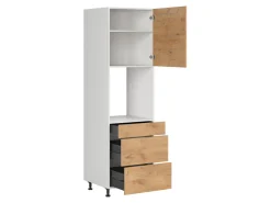 Szafka pod zabudowę piekarnika Hamper 60 cm z szufladami dąb lancelot