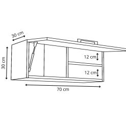 Szafka Pozioma Wisząca Sky Łazienkowa Złoty Craft 70Cm