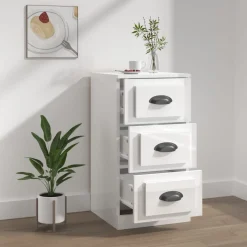 Szafka Regał Biała Połysk 36x35.5x67.5 cm do Salonu Pokoju Sypialni