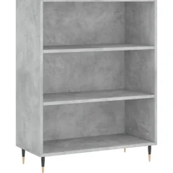 Szafka Regał Szara Beton 69.5x32.5x180 cm do Salonu Pokoju Sypialni