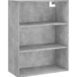Szafka Regał Szara Beton 69.5x32.5x180 cm do Salonu Pokoju Sypialni