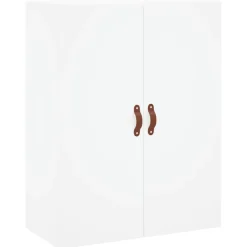 Szafka Regał Witrynka Biała z Drzwiami Szklanymi 69.5x34x180 cm do Salonu