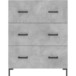 Szafka Regał Witrynka Szara Beton Szklana 69.5x34x180 cm do Salonu Pokoju
