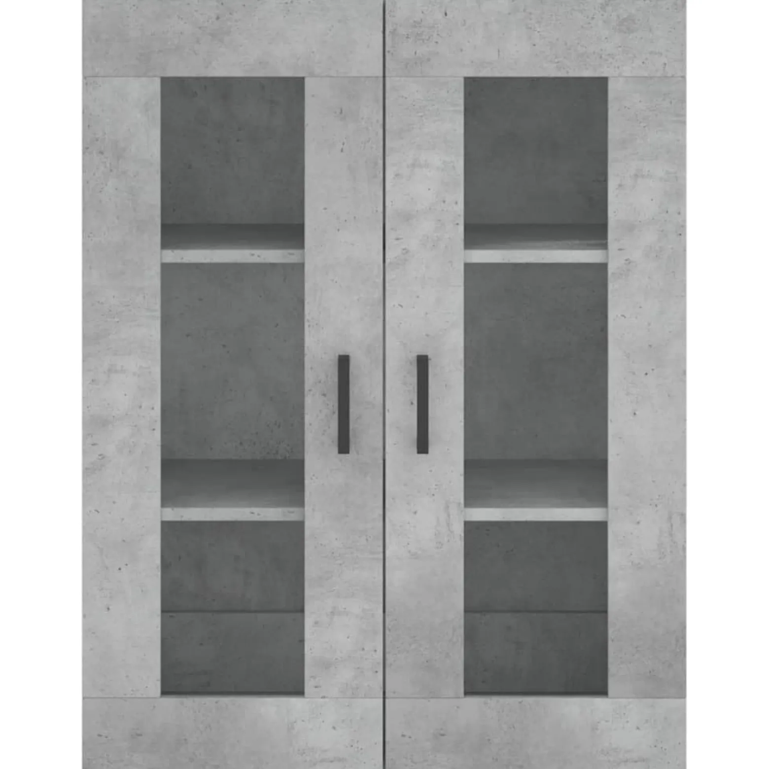 Szafka Regał Witrynka Szara Beton Szklana 69.5x34x180 cm do Salonu Pokoju