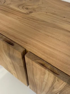Szafka RTV Akacja Drewno Lite 160x56x46 cm z Trzema Drzwiami Nowoczesny