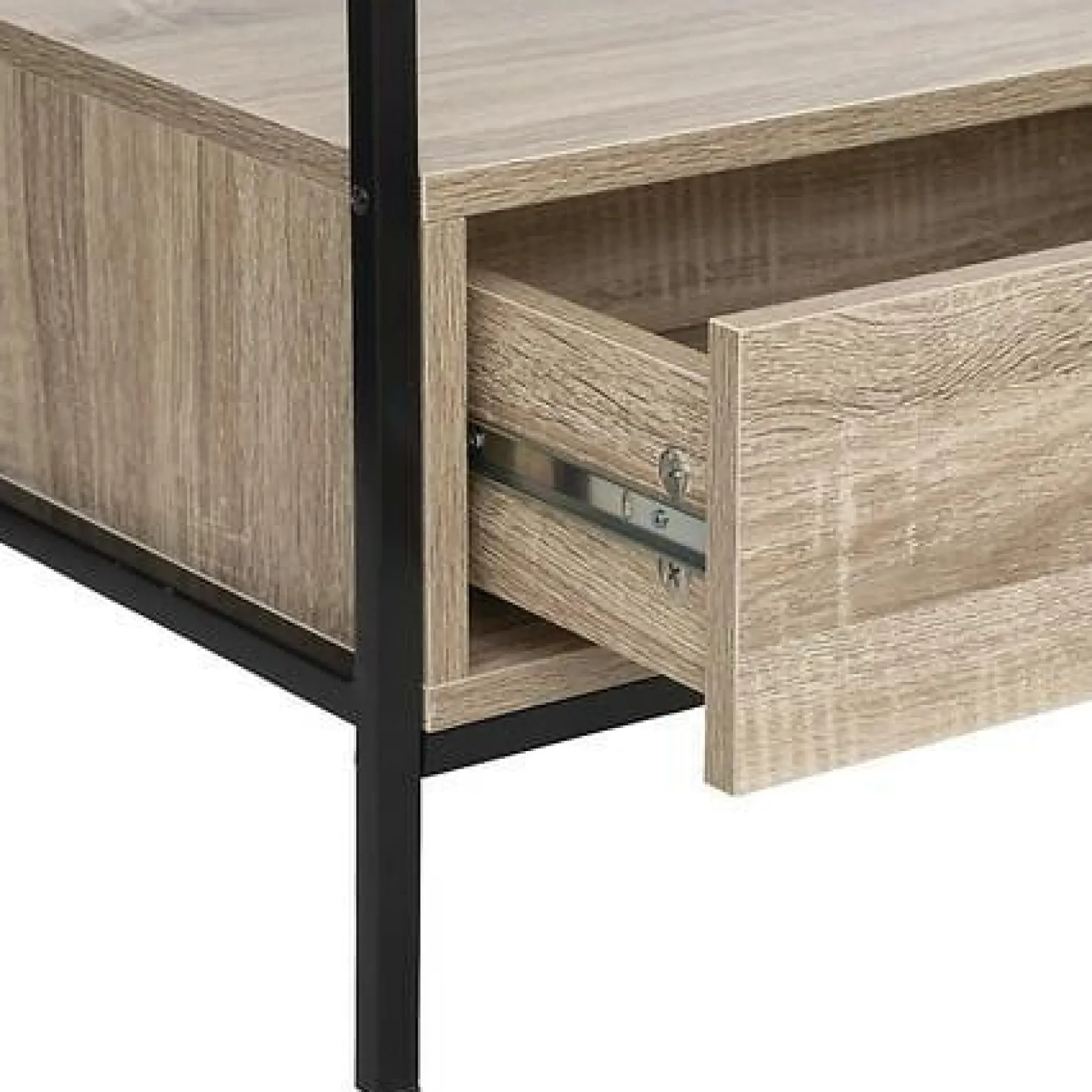 SZAFKA RTV Aliaj naturalna/czarna 100x40x54 cm WYSOKIE NÓŻKI