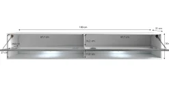 Szafka RTV ANNE 180 czarny grafit/czarny MDF wzór fala z LED