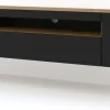 Szafka RTV AURA 200 cm dąb artisan / czarny mat