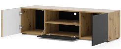 Szafka RTV AURIS 150 cm dąb artisan / czarny mat
