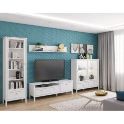 Szafka RTV AZURA 160 cm Biała do Salonu Skandynawska