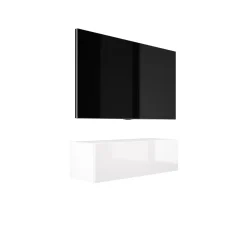 Szafka RTV : Biały Matowy / Biały Błyszczący, 100 x 34 x 32 cm