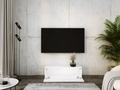 Szafka RTV : Biały Matowy / Biały Błyszczący, 100 x 34 x 32 cm
