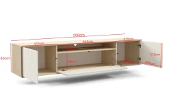 Szafka RTV Capri 200 wisząca Kaszmir/Dąb Vicenza