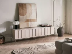 Szafka RTV 180 cm MDF jasnobeżowa