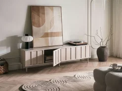 Szafka RTV 180 cm MDF jasnobeżowa