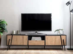 Szafka RTV 177 cm miejsce na kable drewno