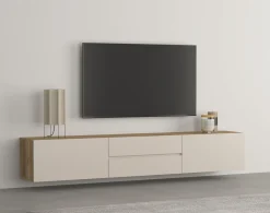 Szafka RTV 200 cm wisząca CRISS kaszmir
