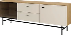 Szafka RTV 180 cm z 2 drzwiami i 2 szufladami EVORIA