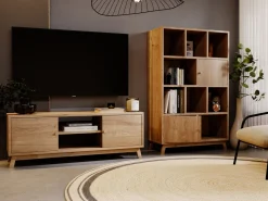 Szafka RTV drewniana OREGON WOOD 150 cm, kolor dębowy