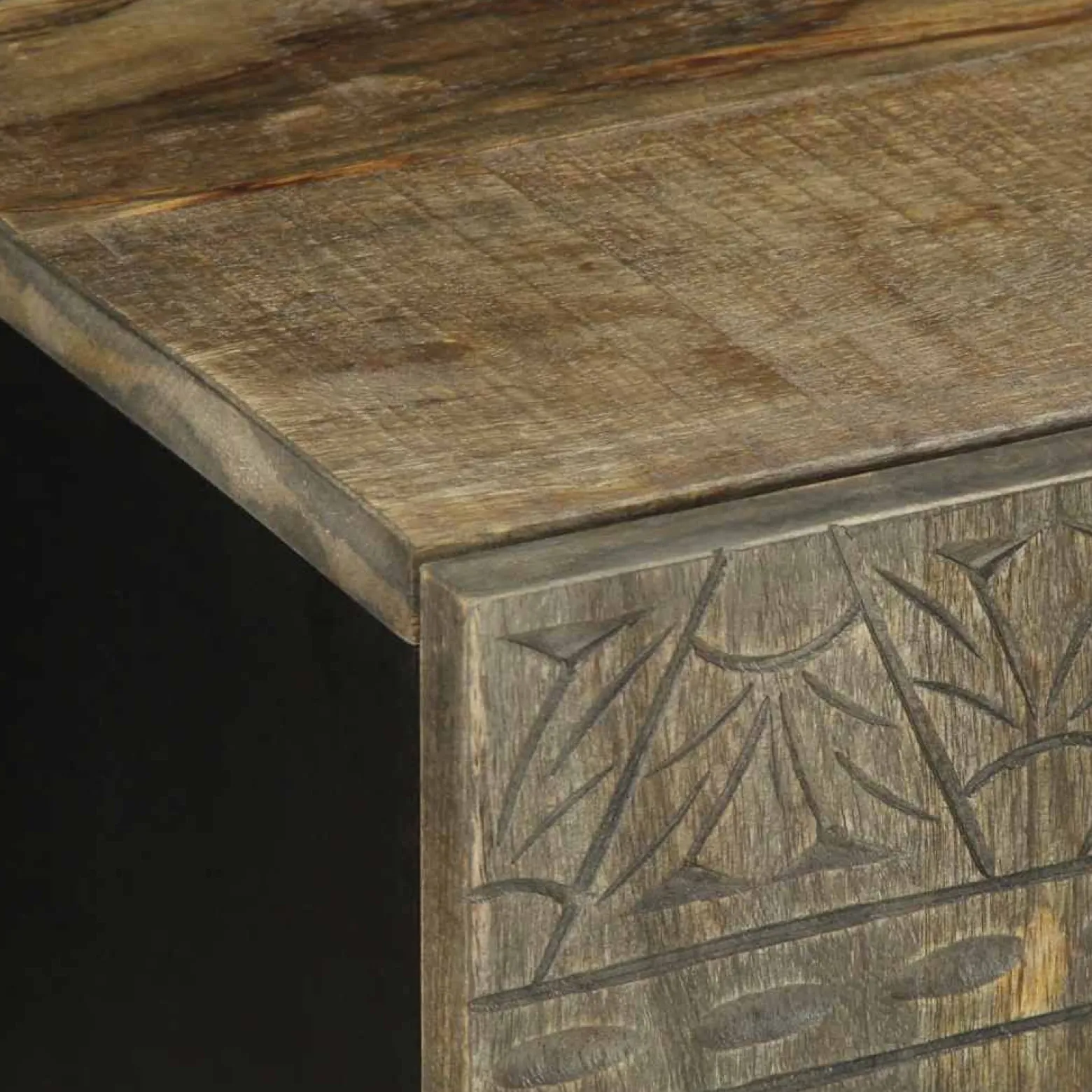 Szafka RTV Jasnoszara 105x33.5x46 cm Drewno lite Mango