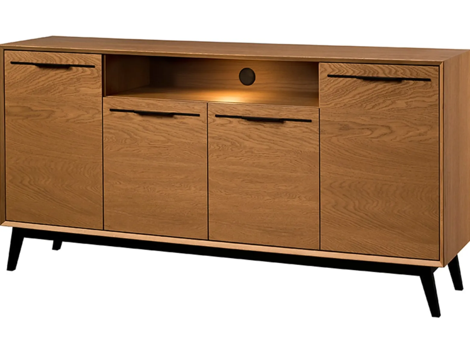 Szafka RTV Lazure 180 cm z 4 drzwiami dąb rustical karmelowy