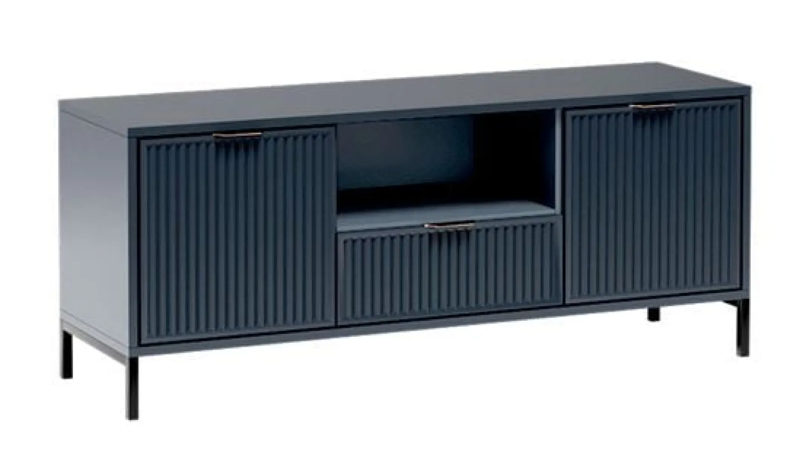 Szafka RTV LINK LS-3 indigo 135 cm GRANAT RYFLOWANE FRONTY