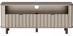 Szafka RTV NOVADO 137 cm Clay Gray frezowane fronty czarne nogi loft