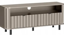 Szafka RTV NOVADO 137 cm Clay Gray frezowane fronty czarne nogi loft