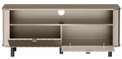 Szafka RTV NOVADO 137 cm Clay Gray frezowane fronty czarne nogi loft