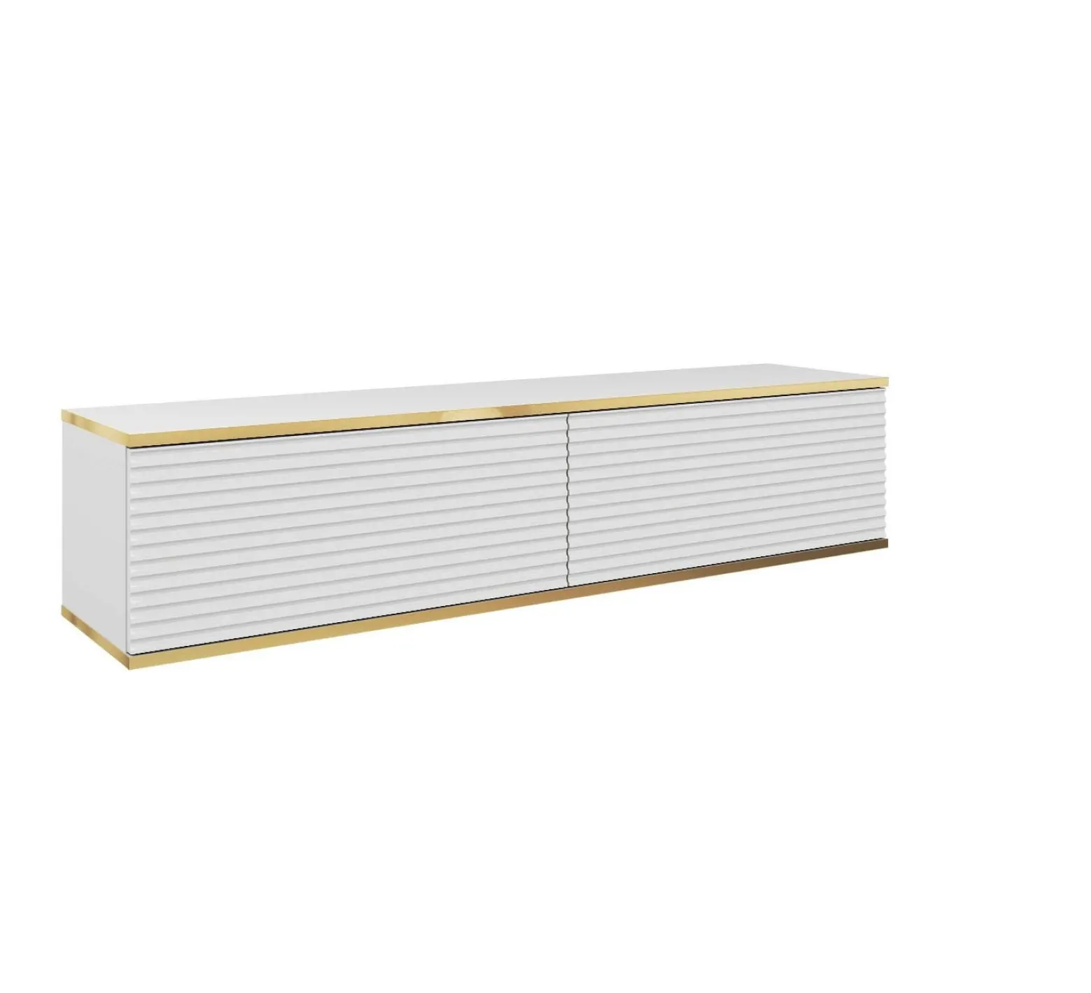 Szafka RTV ORO MDF 135 biały + złoto
