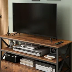 Szafka rtv pod telewizor loft komoda do salonu brązowa z szufladami 110 cm