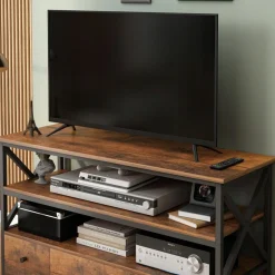 Szafka rtv pod telewizor loft komoda do salonu z półkami szufladami 110 cm