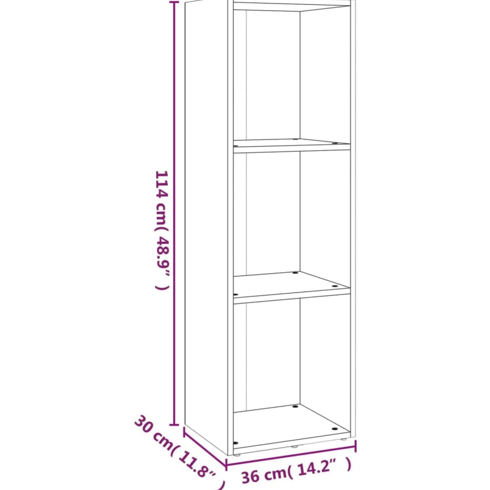 Szafka RTV Stolik Półka Szafka Pod Telewizor Do Salonu Pokoju 36x30x114 cm