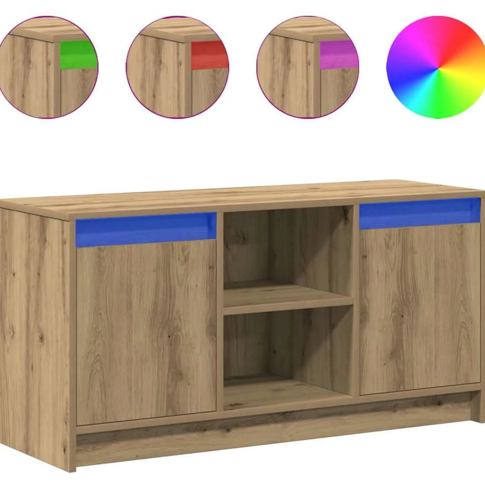 Szafka RTV Stolik Półka Szafka Pod Telewizor Do Salonu LED 100 x 34 x 50 cm