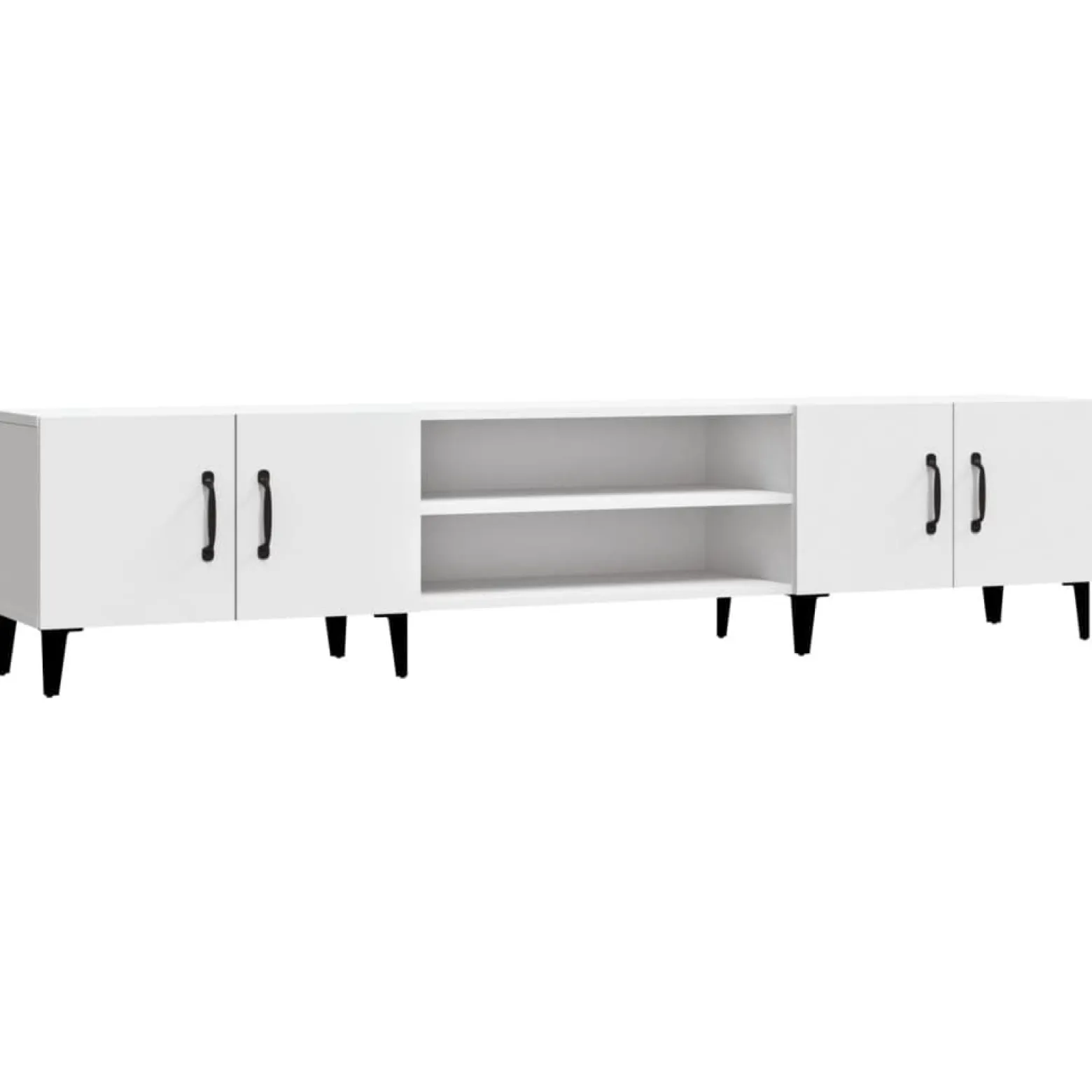 Szafka RTV Stolik Pod Telewizor Szafka Półka Biała 180x31.5x40 cm
