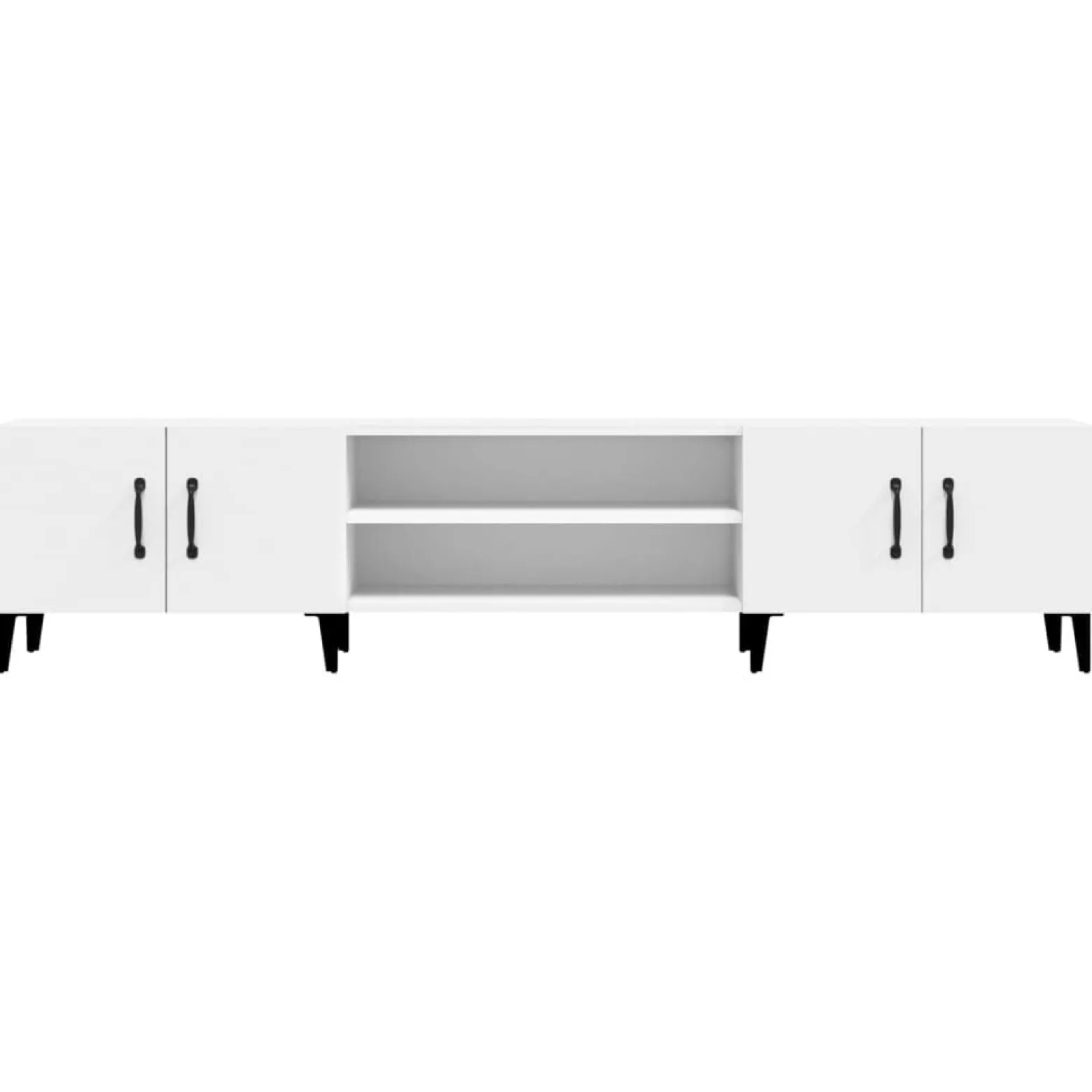 Szafka RTV Stolik Pod Telewizor Szafka Półka Biała 180x31.5x40 cm