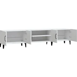 Szafka RTV Stolik Pod Telewizor Szafka Półka Biała 180x31.5x40 cm
