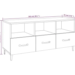 Szafka RTV Stolik Pod Telewizor Szafka Półka Biała 102x35x50 cm