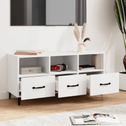 Szafka RTV Stolik Pod Telewizor Szafka Półka Biała 102x35x50 cm