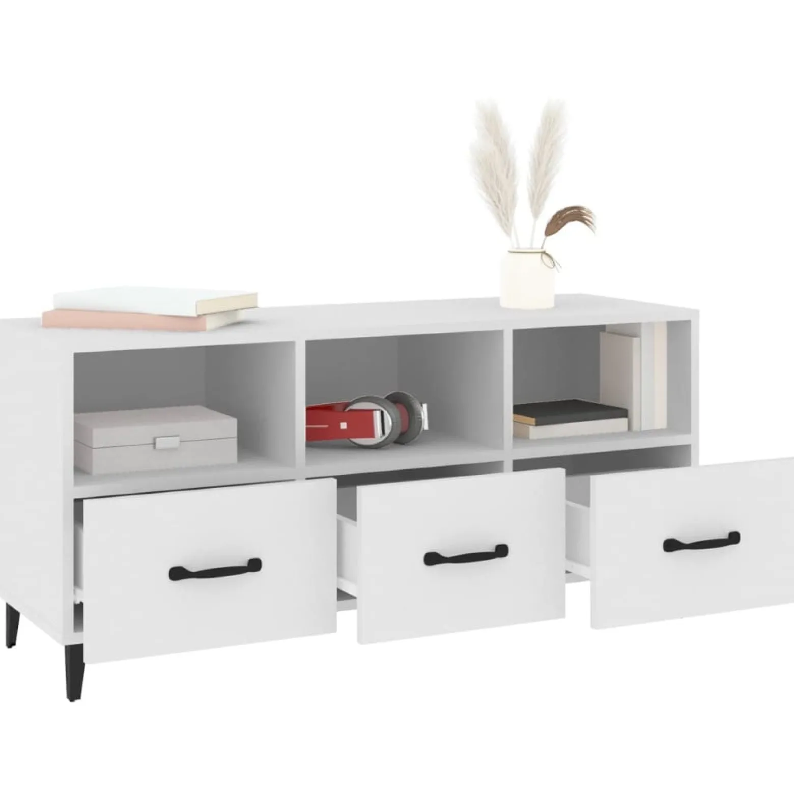 Szafka RTV Stolik Pod Telewizor Szafka Półka Biała 102x35x50 cm