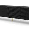 Szafka RTV SURF 200 cm 4D frez czarny mat