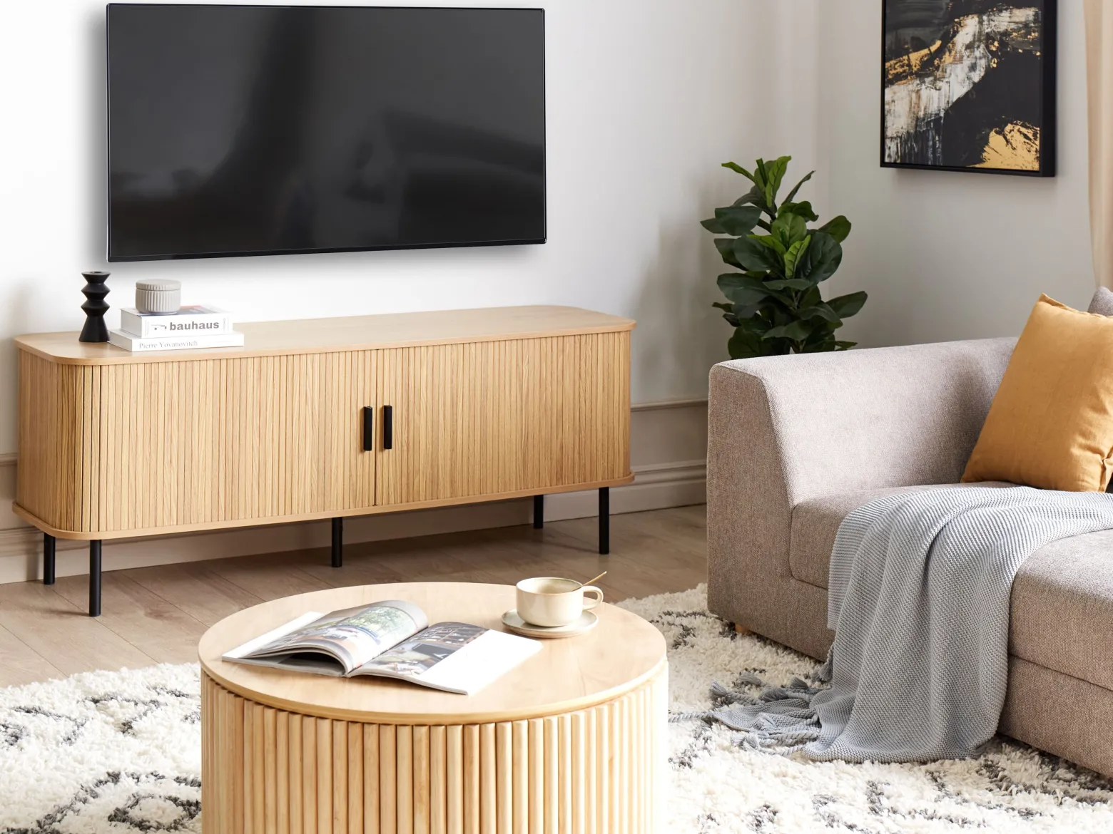 Szafka RTV telewizor do 70ʺ jasne drewno