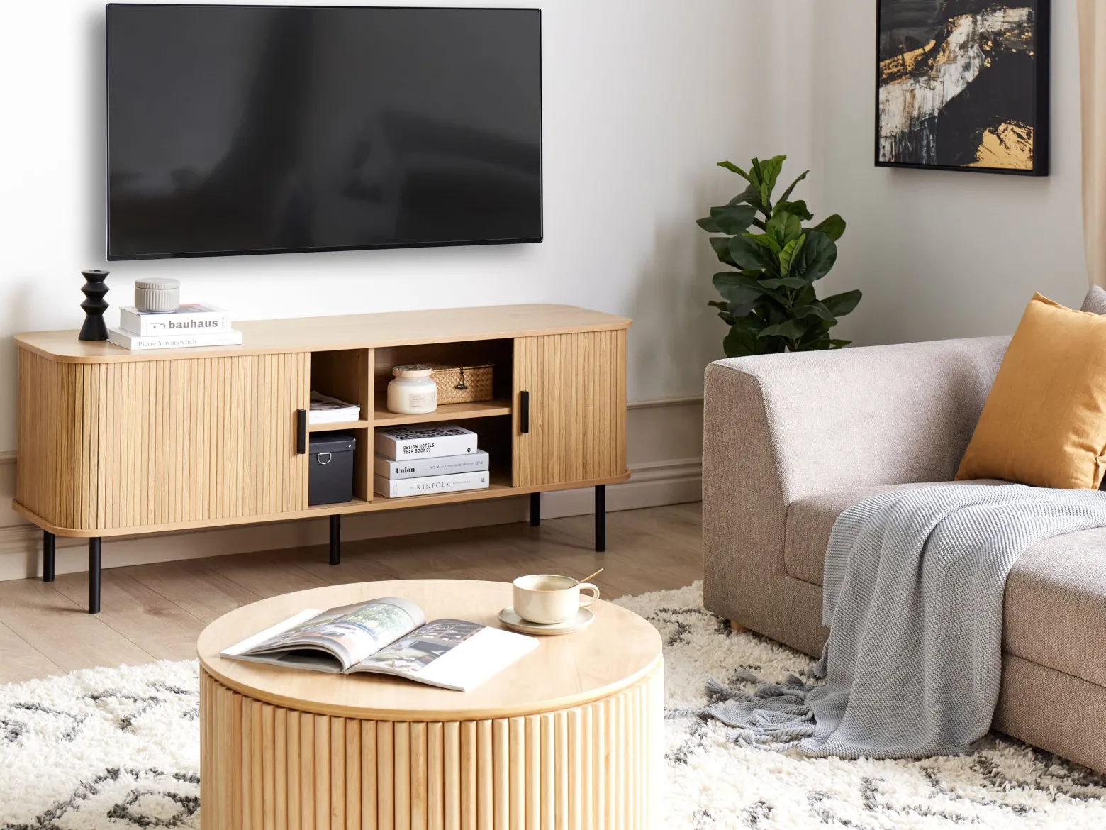 Szafka RTV telewizor do 70ʺ jasne drewno