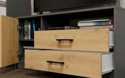 Szafka RTV Topeshop SIMPLO 1D2S Stolik TV antracyt dąb artisan