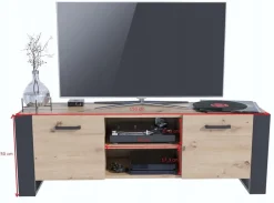 Szafka stolik RTV ALBA BIS 150cm artisan-czarny
