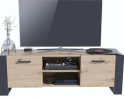 Szafka stolik RTV ALBA BIS 150cm artisan-czarny