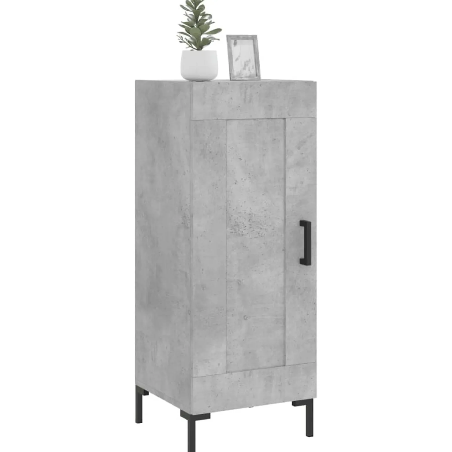 Szafka Szara Beton z Drzwiami z Szufladami 34.5x34x90 cm do Salonu