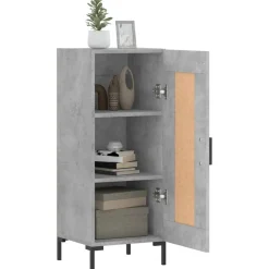 Szafka Szara Beton z Drzwiami z Szufladami 34.5x34x90 cm do Salonu