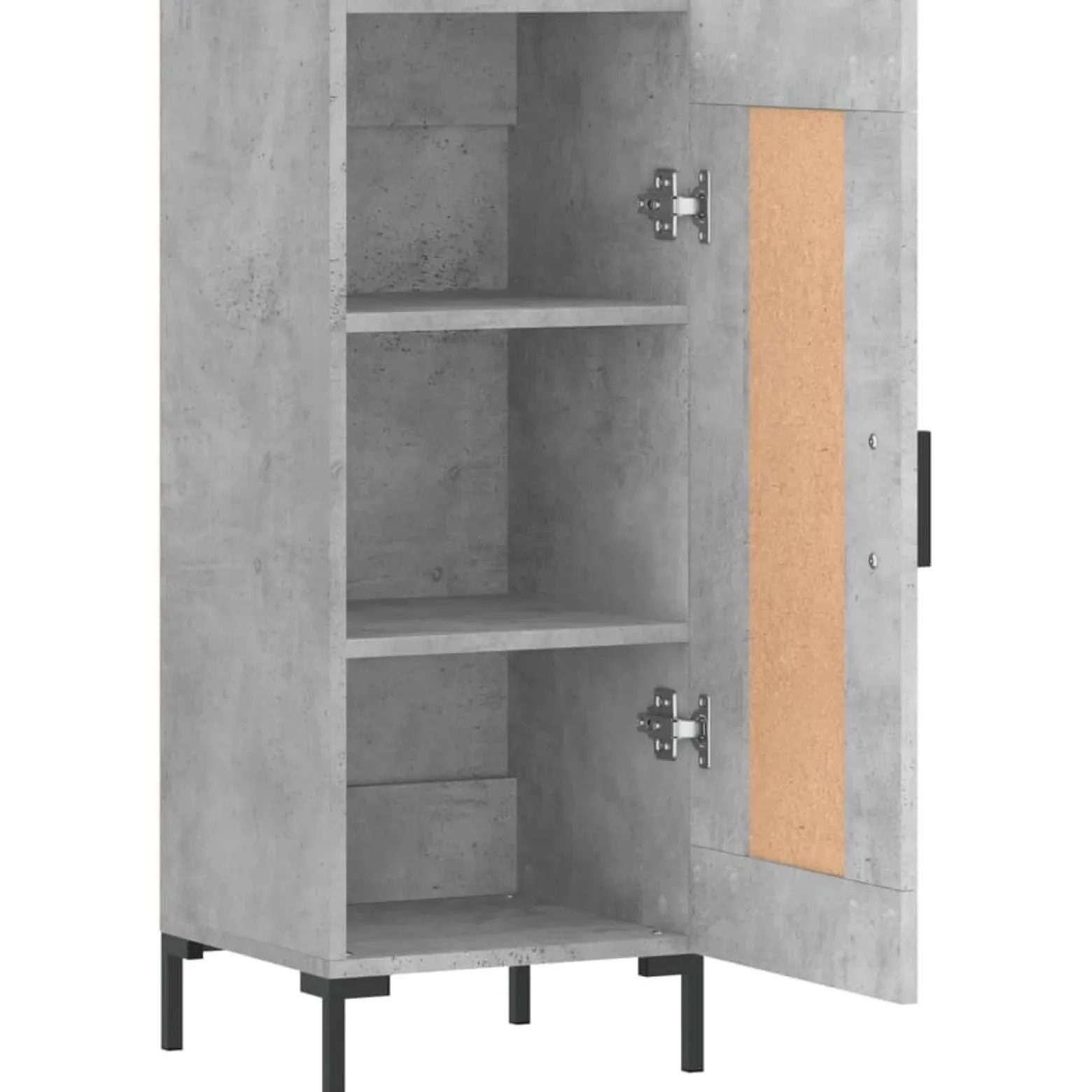 Szafka Szara Beton z Drzwiami z Szufladami 34.5x34x90 cm do Salonu