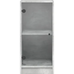 Szafka Szara Beton z Drzwiami Szklanymi 35x37x75.5 cm do Salonu